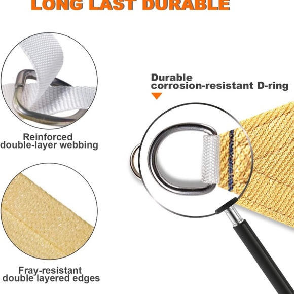 (1820) Outdoor Sun Shade Sail Rectangular 20’ x 12' Cloth for Patio,Pool,Deck - Picture 6 of 6